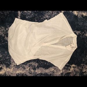 Anthropologie white linen top